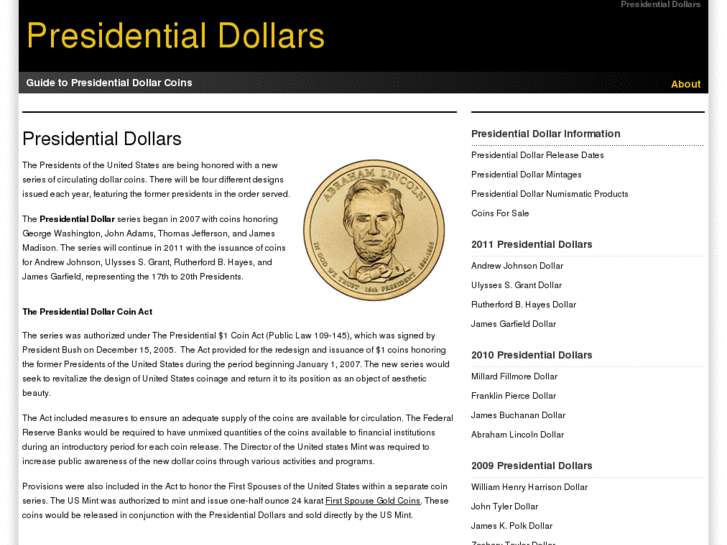 www.presidentialdollarguide.com