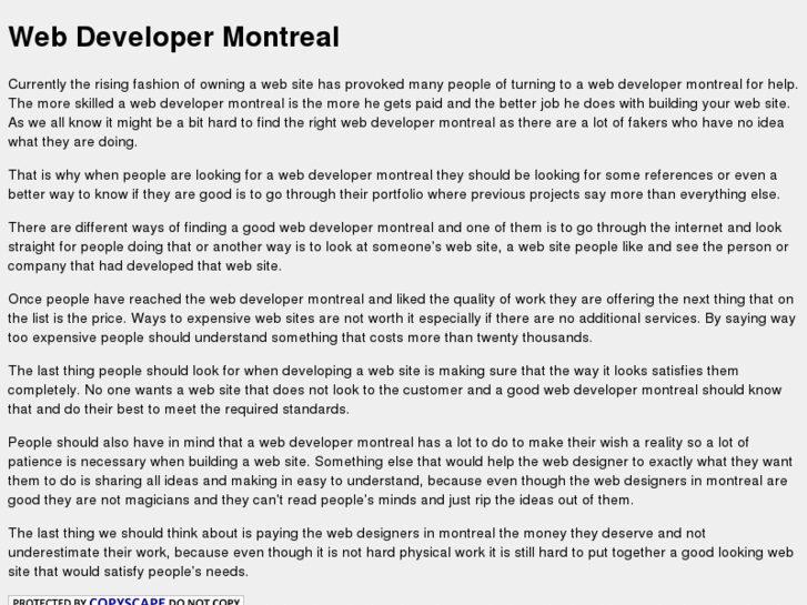 www.webdevelopermontreal.com