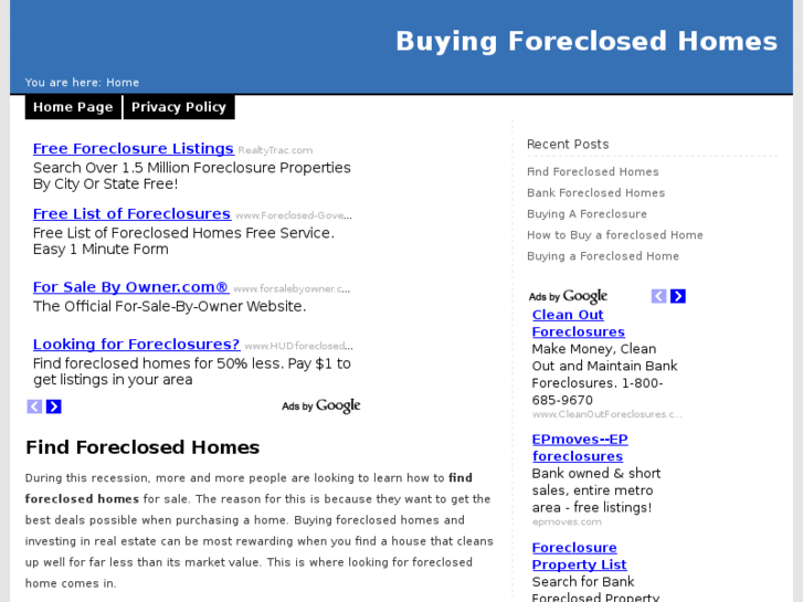 www.buyingforeclosedhomes.org