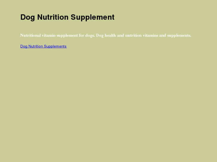 www.dognutritionsupplement.com