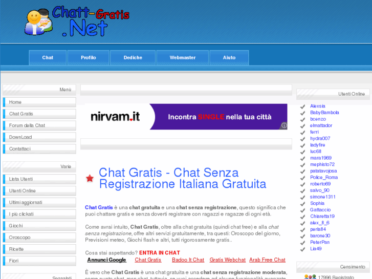 Chatt-Gratis.net: Chat Gratis - Chat Senza Registrazione Italiana Gratuita.