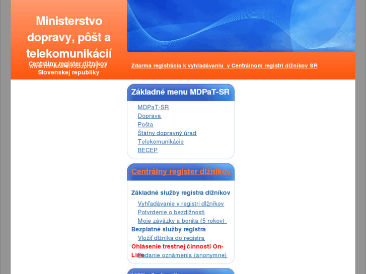 www.ministerstvodopravy.sk