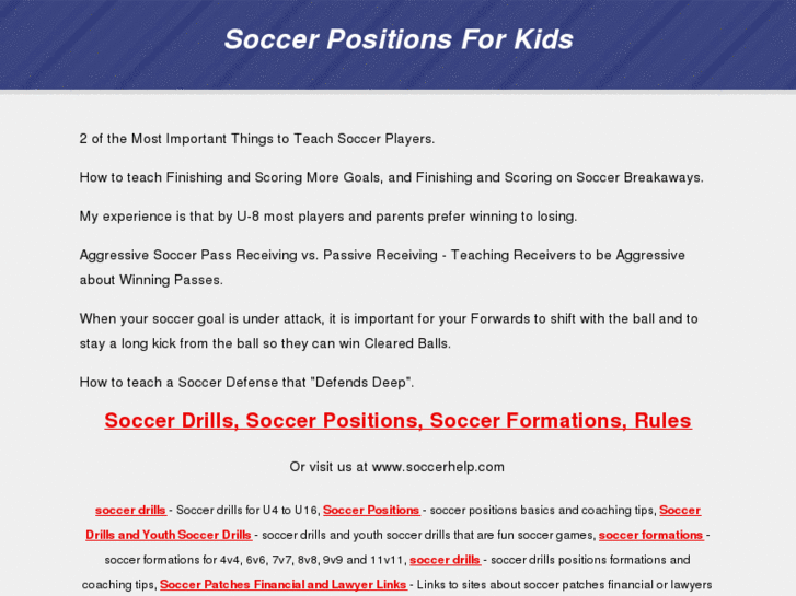 www.soccerpositionsforkids.net