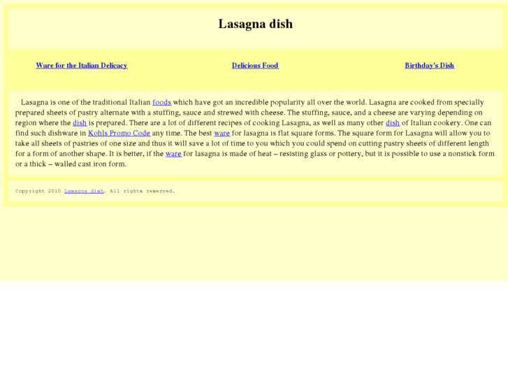 www.lasagna-dish.com