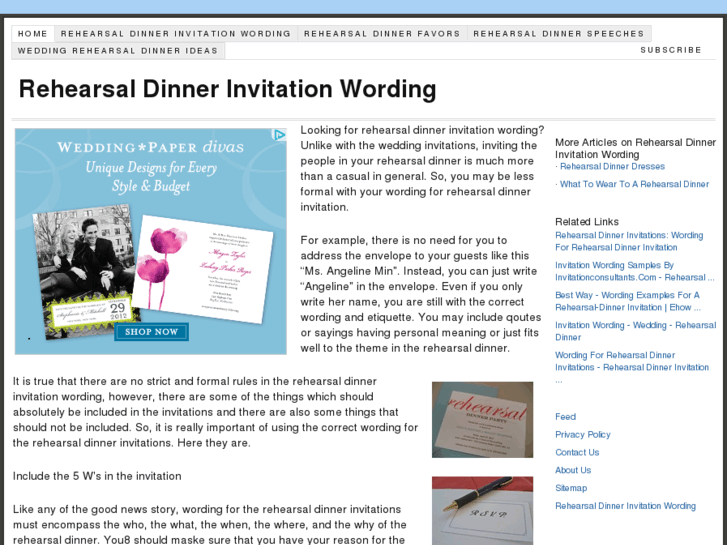 www.rehearsaldinnerinvitationwording.info