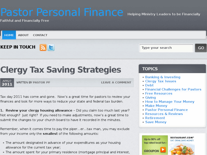 www.pastorpersonalfinance.com