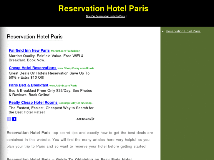 www.reservationhotelparis.net