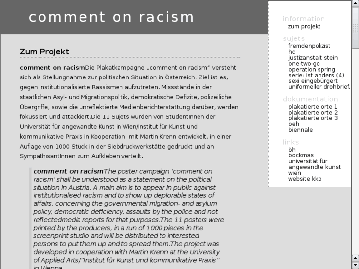 www.comment-on-racism.net