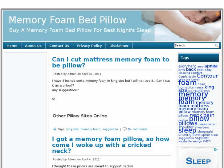 www.memoryfoambedpillow.net