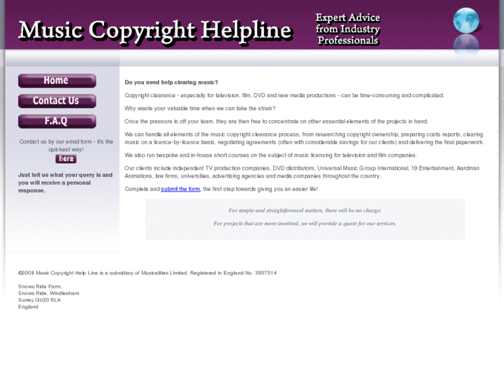 www.musiccopyrighthelpline.com