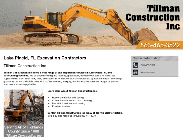 www.tillmanconstructionexcavating.com