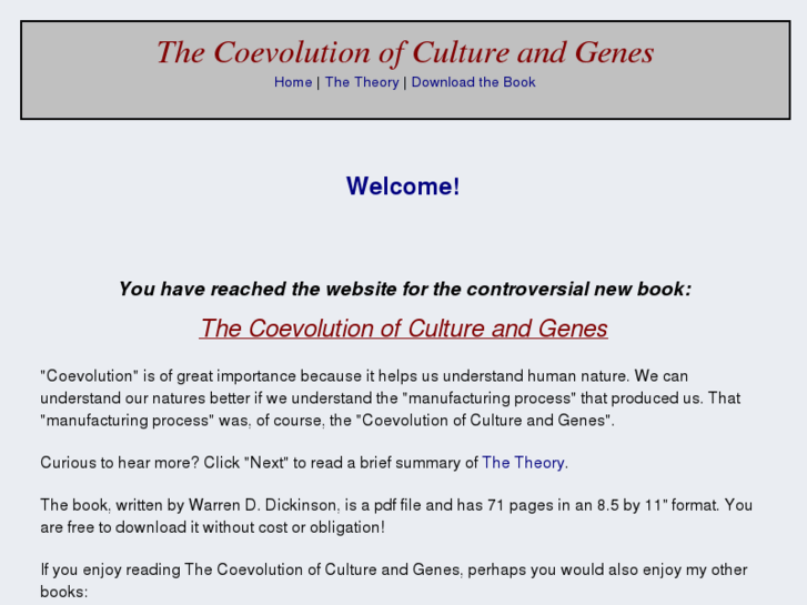 www.coevolutionofcultureandgenes.com