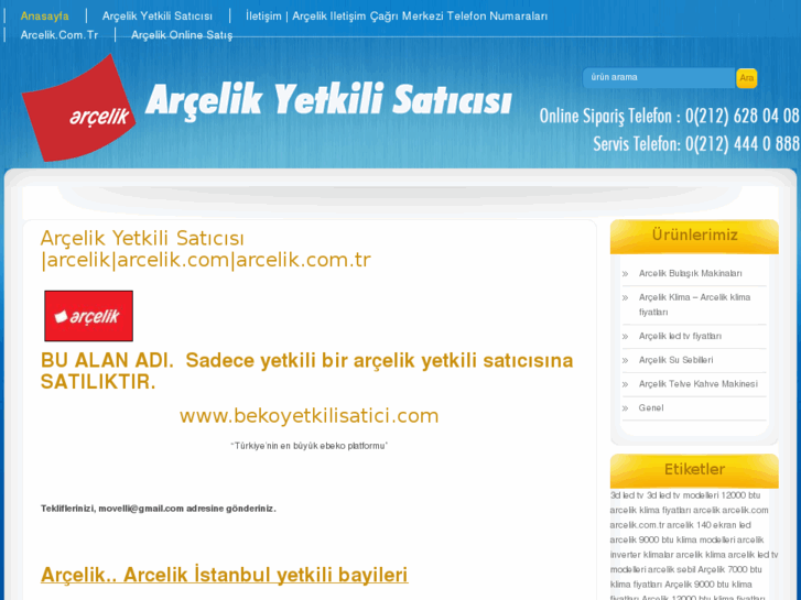 www.arcelikyetkilisaticisi.com