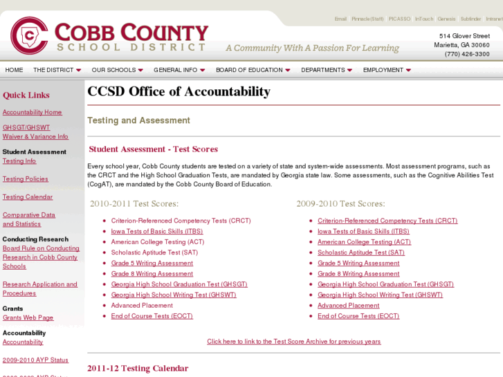 www.cobbcountyschooltestscores.com