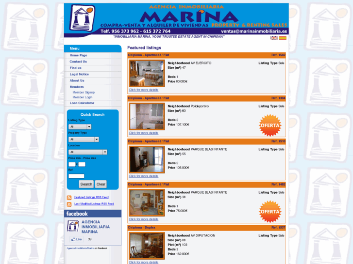 www.marinainmobiliaria.es