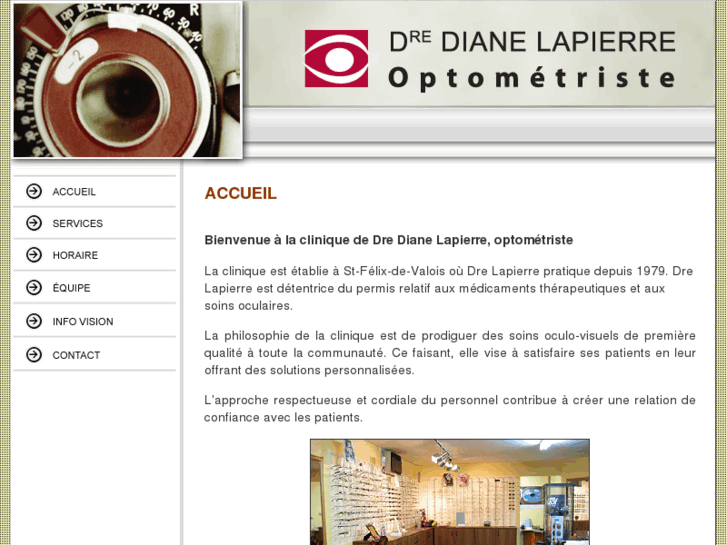 www.dianelapierreoptometriste.com