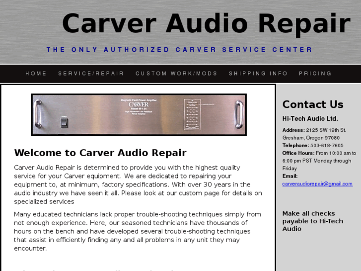 www.carveraudiorepair.com