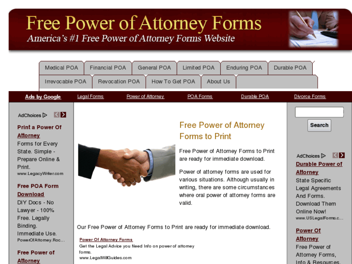 www.freepowerofattorneyformstoprint.com