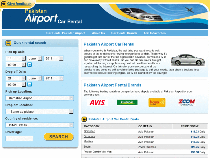 www.pakistanairportcarrental.com