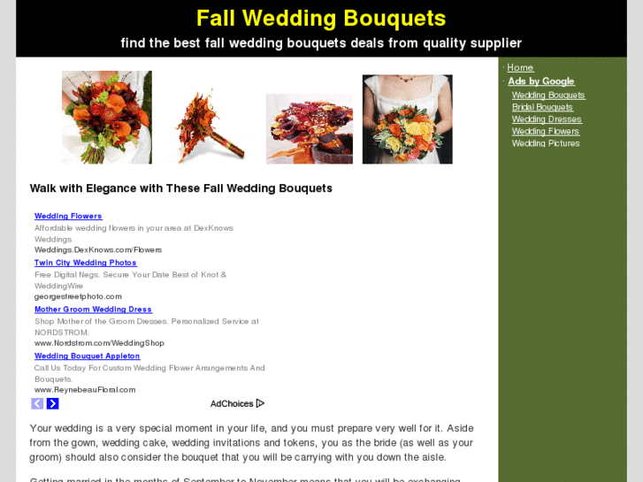 www.fallweddingbouquets.net