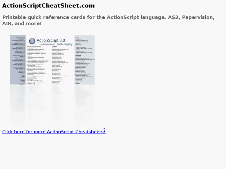 www.actionscriptcheatsheet.com