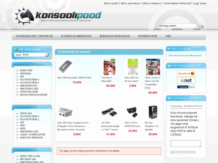 www.konsoolipood.eu