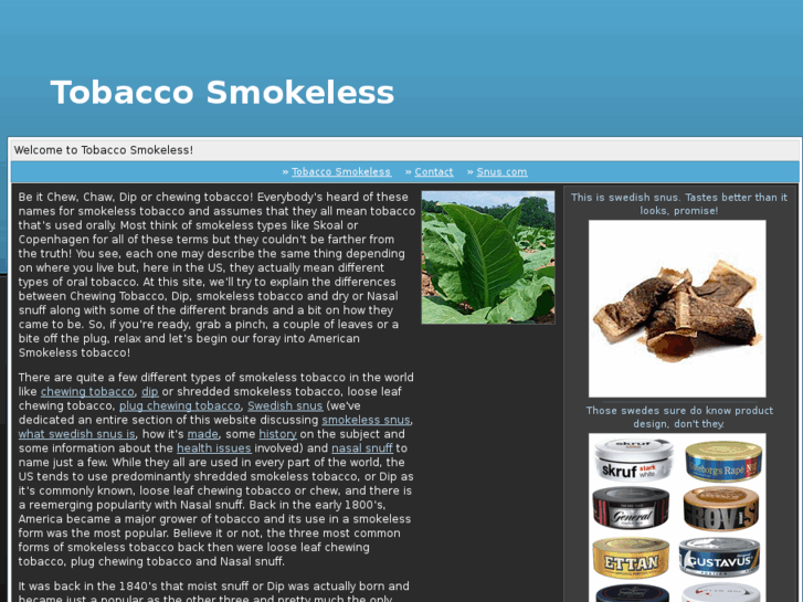 www.tobaccosmokeless.net