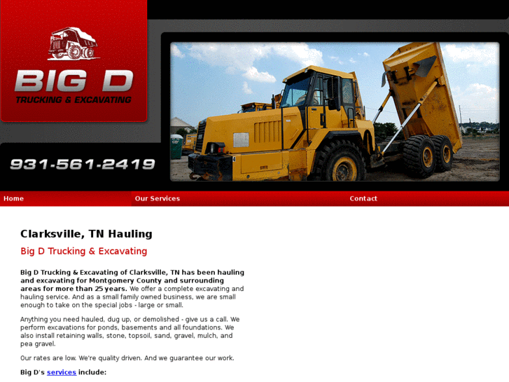 www.bigdtruckingandexcavating.com