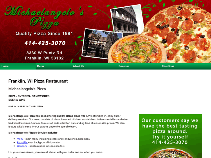 www.michaelangelospizzafranklin.com