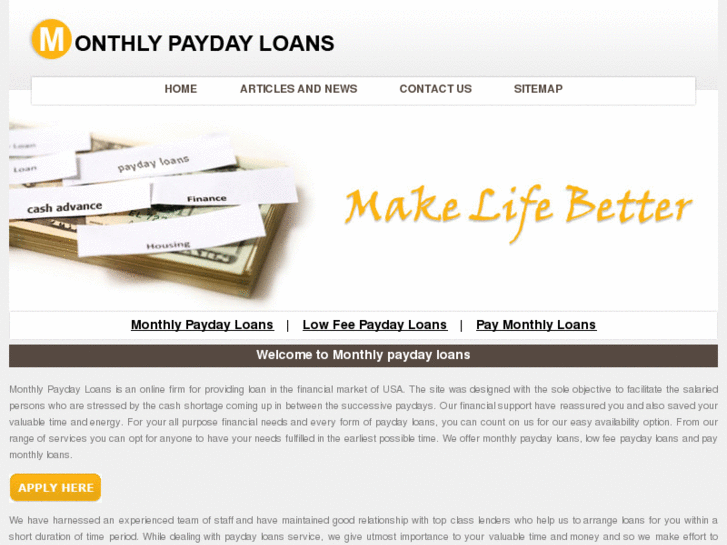 www.monthlypaydayloans.net