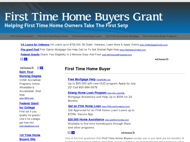 www.firsttimehomebuyergrant.org