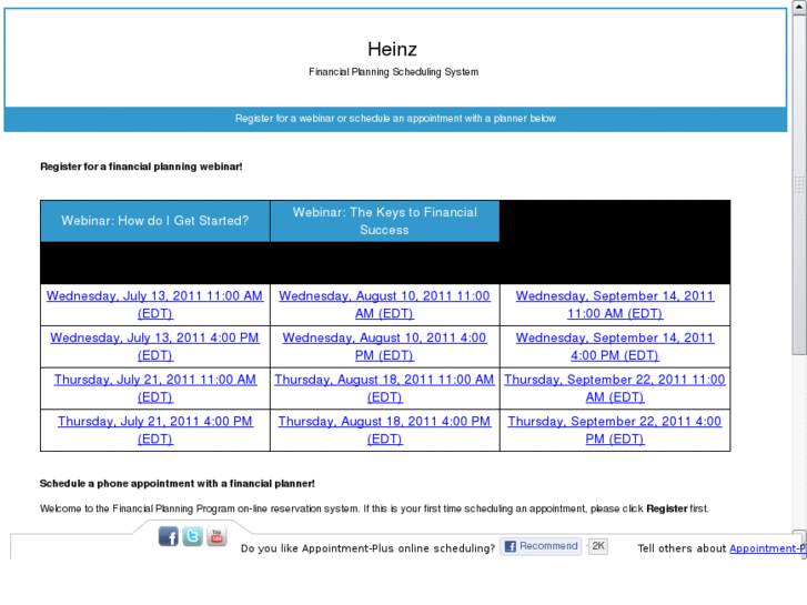 www.heinz-schedule.info