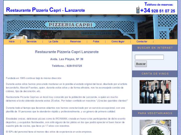 www.pizzeriacapri-lanzarote.com