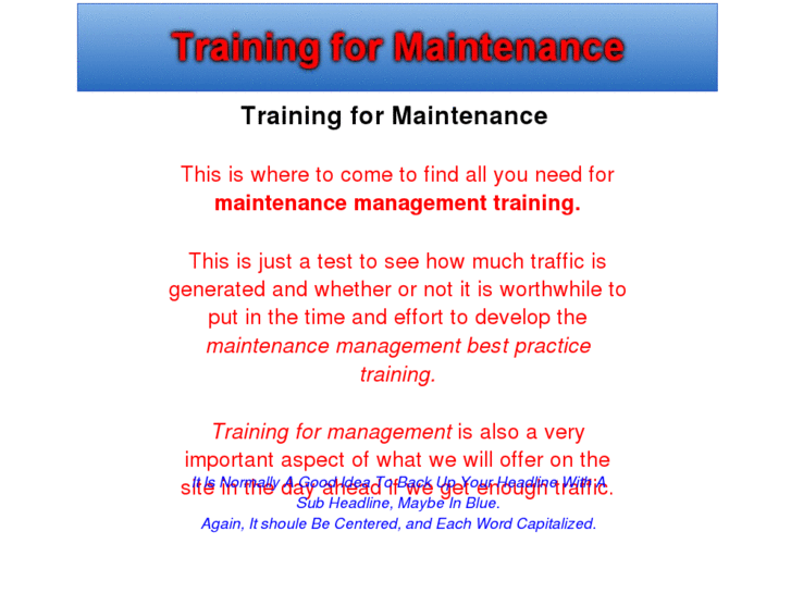 www.training-for-maintenance.com