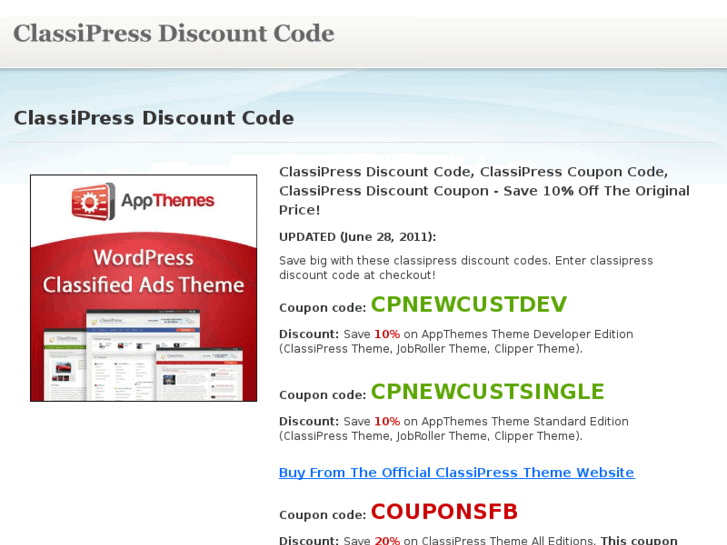 www.classipressdiscountcode.com