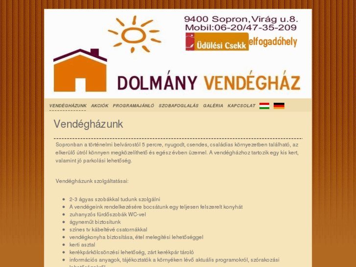 www.dolmanyvendeghaz.hu