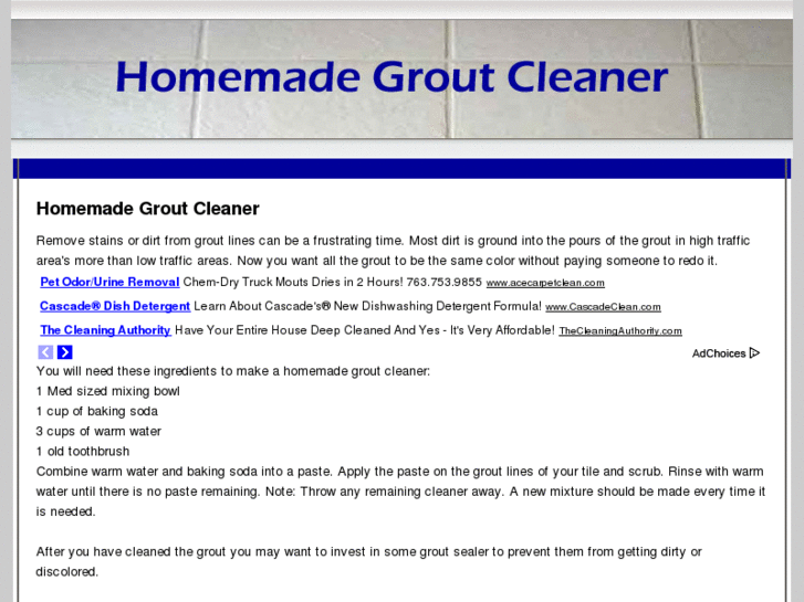 www.homemadegroutcleaner.com