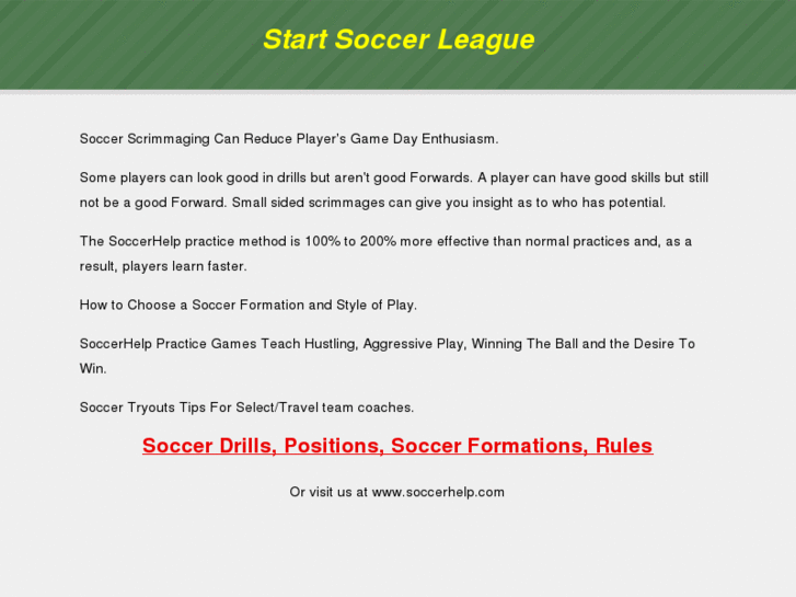 www.startsoccerleague.com