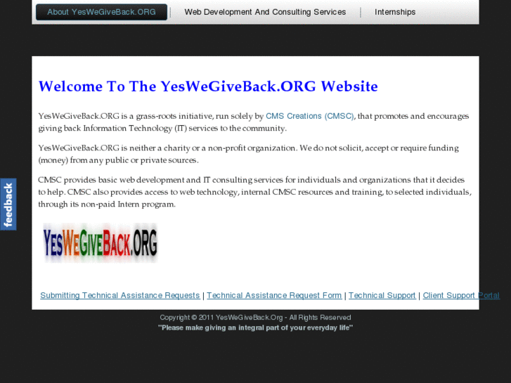 www.yeswegiveback.org