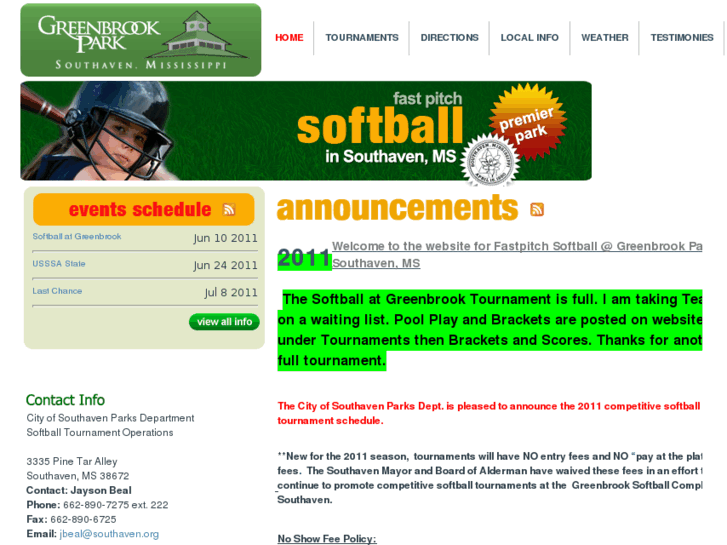 www.greenbrooksoftball.com