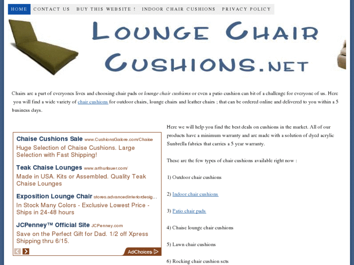 www.loungechaircushions.net