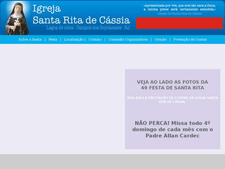 www.igrejasantaritadecassia.com.br