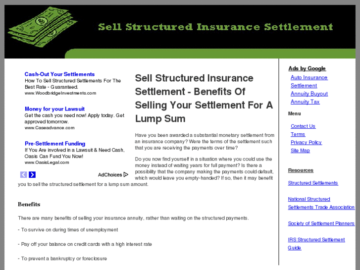 www.sell-structured-insurancesettlement.com