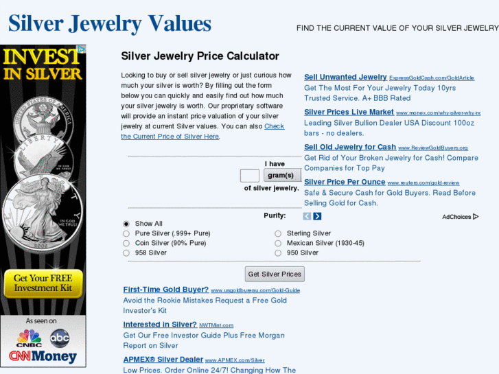 www.silverjewelryprices.com