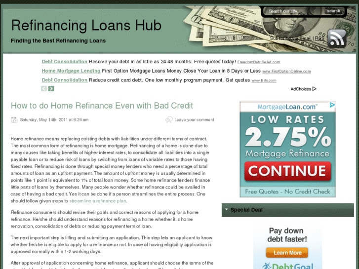 www.refinancingloanshub.com