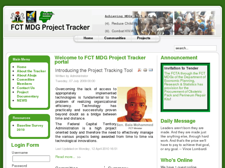 www.fctmdgprojecttracker.org