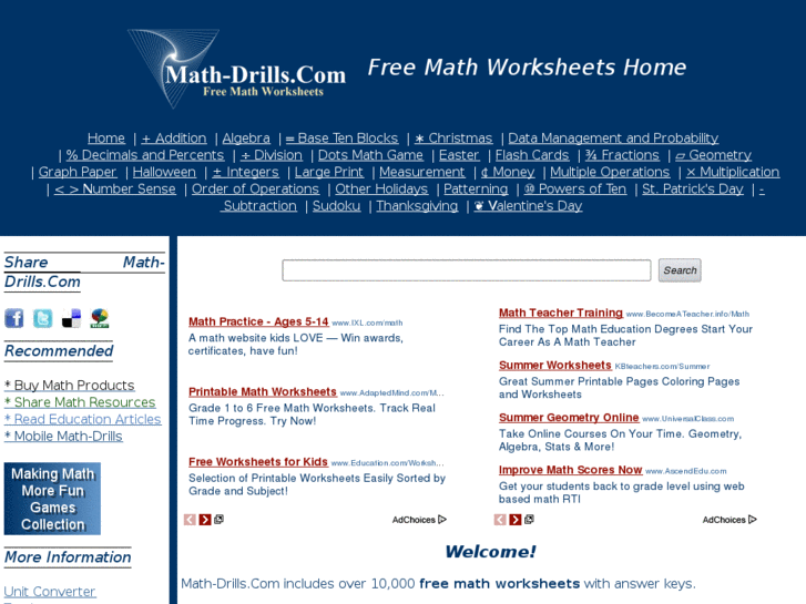 www.math-drills.ca