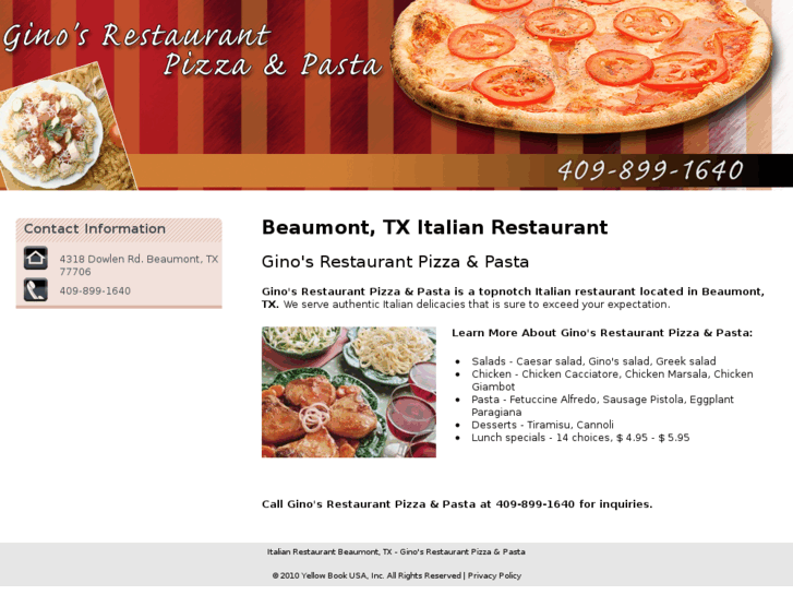 www.ginospizzabeaumont.com