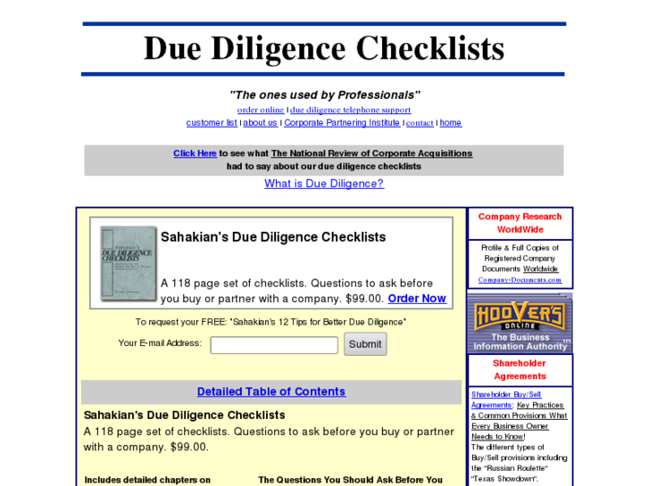 www.duediligencechecklist.com