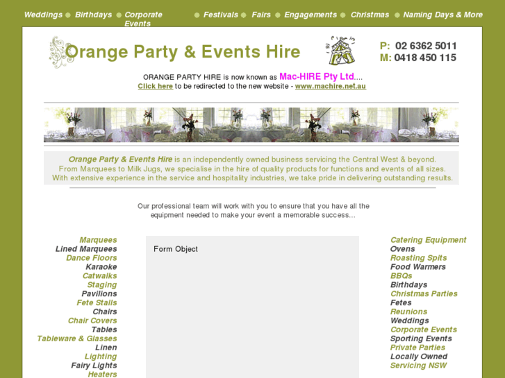 www.orangepartyhire.com